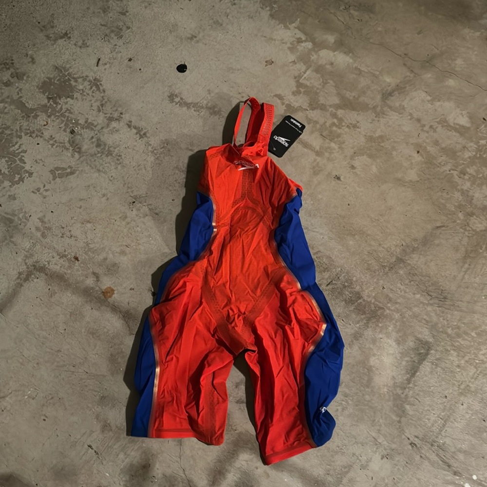 Women's Orange and Blue Swimwear
